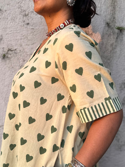 Olive Cotton Co-ord with Afghani Pants