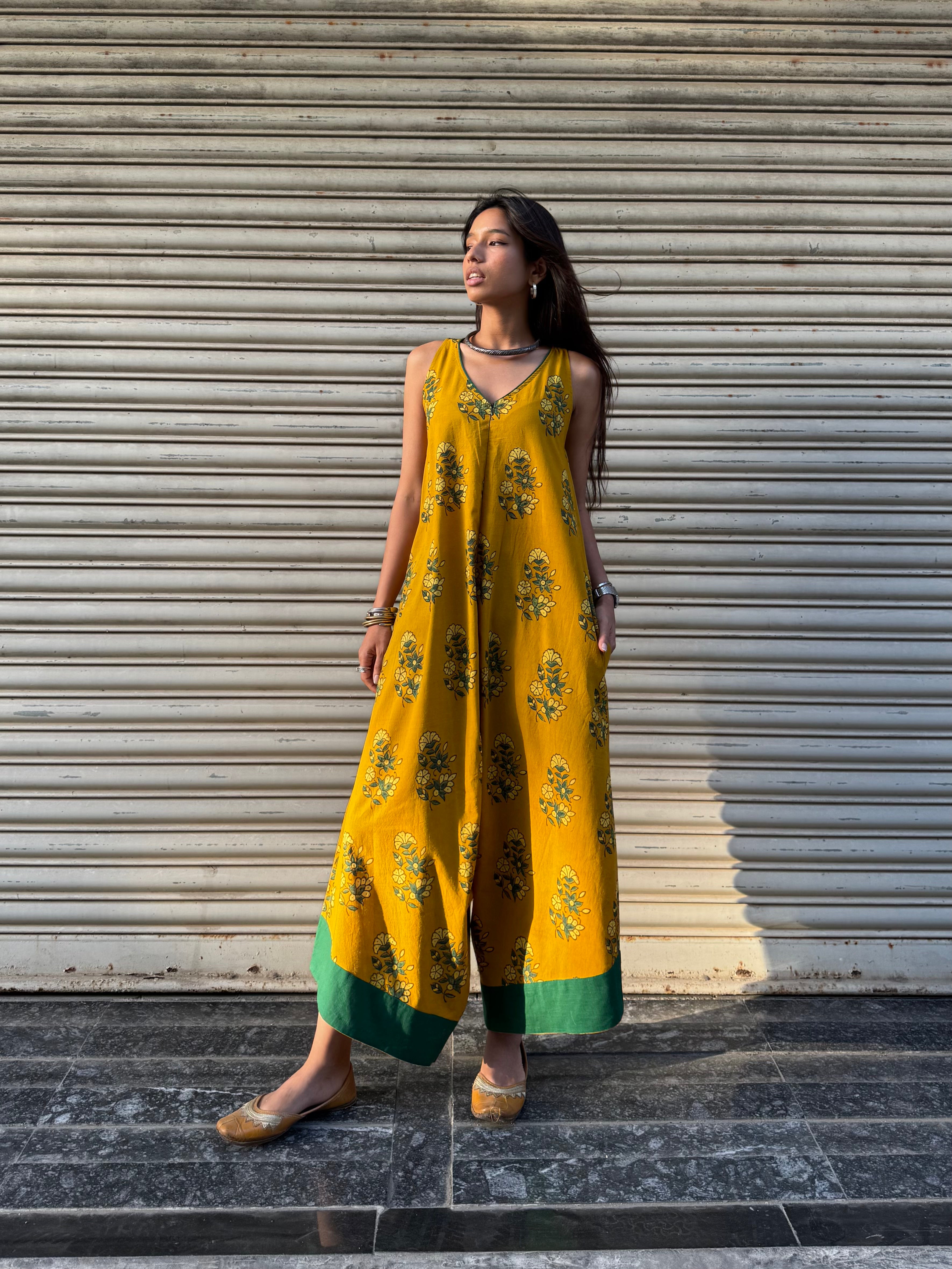 Peeli Ajrakh Suhaani Jumpsuit