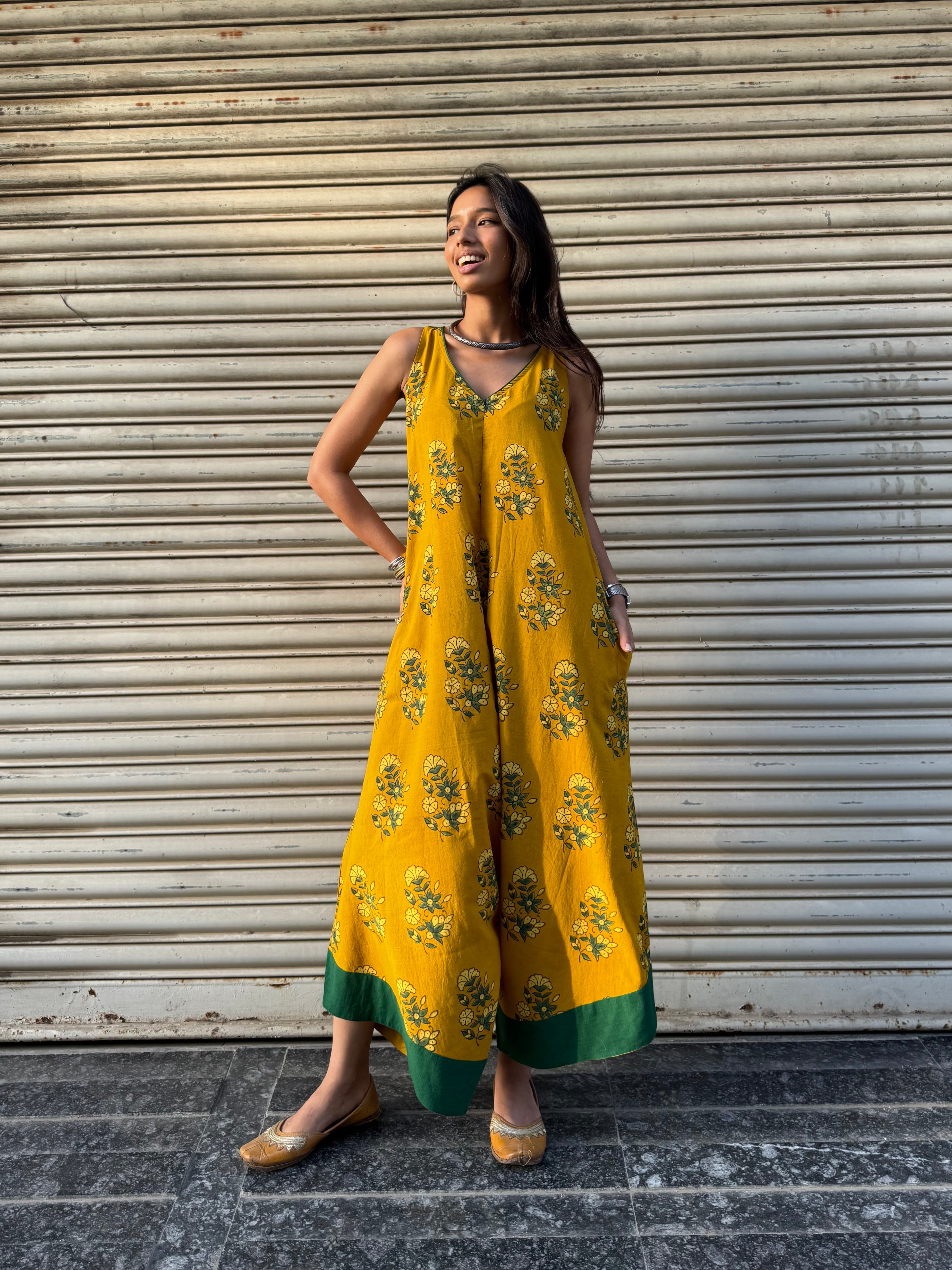 Peeli Ajrakh Suhaani Jumpsuit