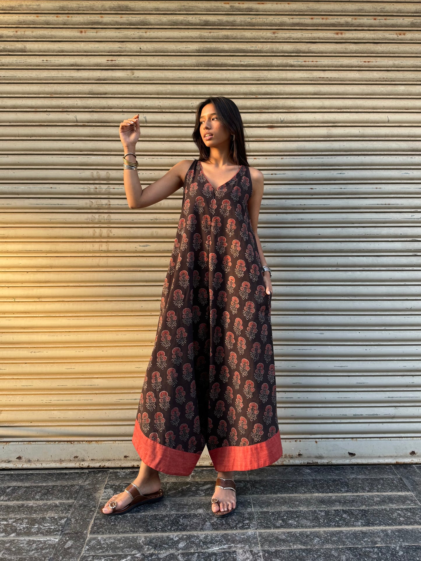 Mocha Ajrakh Suhaani Jumpsuit