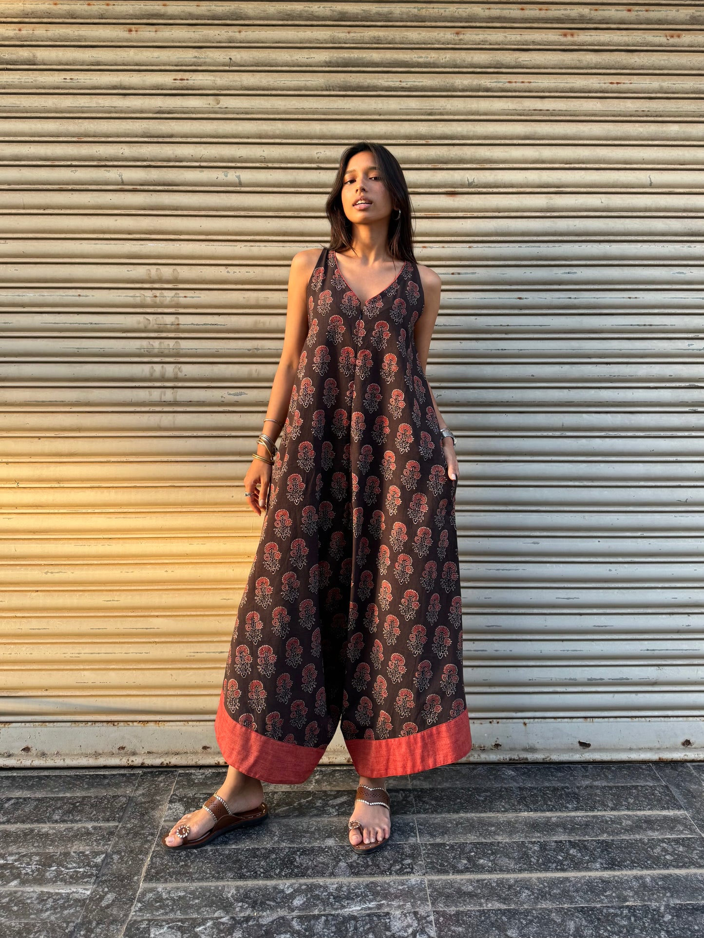 Mocha Ajrakh Suhaani Jumpsuit
