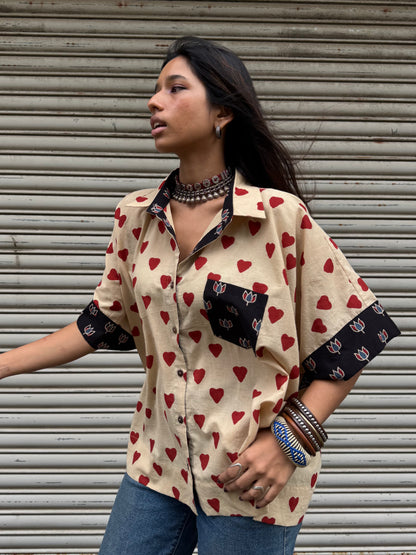 Red Heart Cotton Shirt (READY TO DISPATCH)