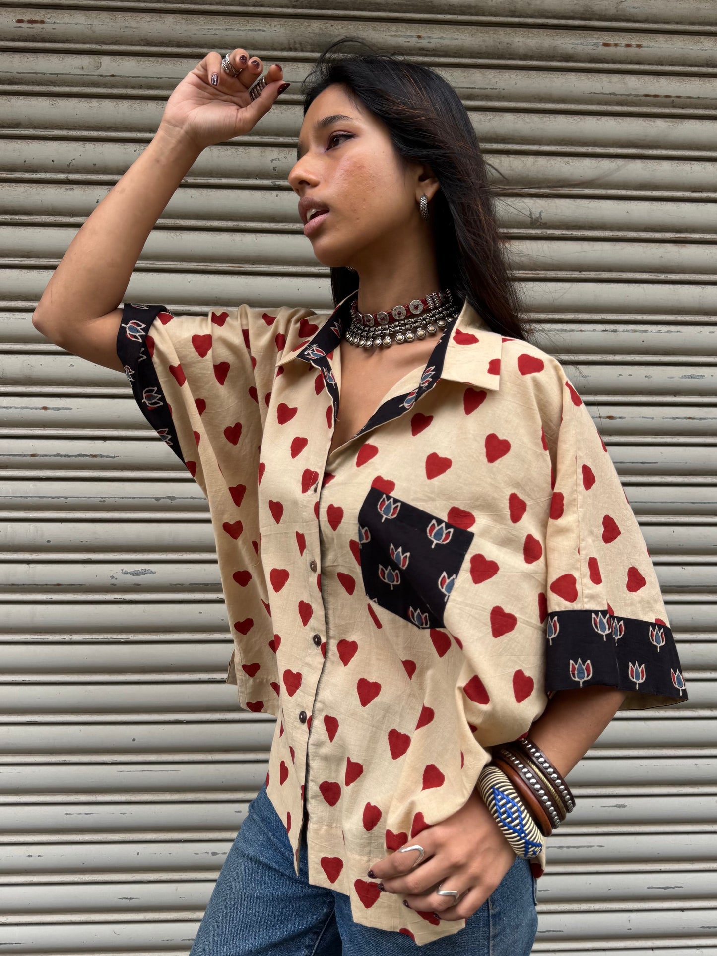Red Heart Cotton Shirt (READY TO DISPATCH)