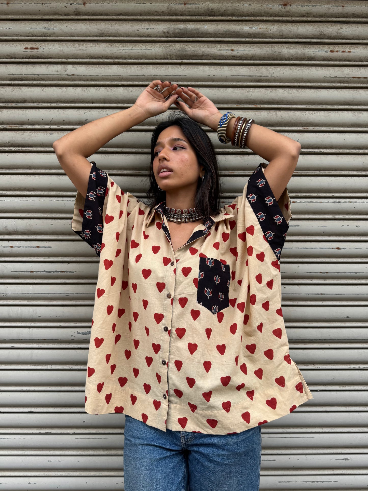 Red Heart Cotton Shirt (READY TO DISPATCH)