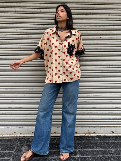 Red Heart Cotton Shirt (READY TO DISPATCH)