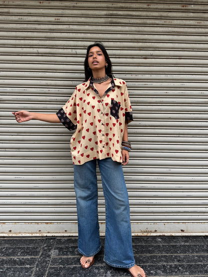 Red Heart Cotton Shirt (READY TO DISPATCH)