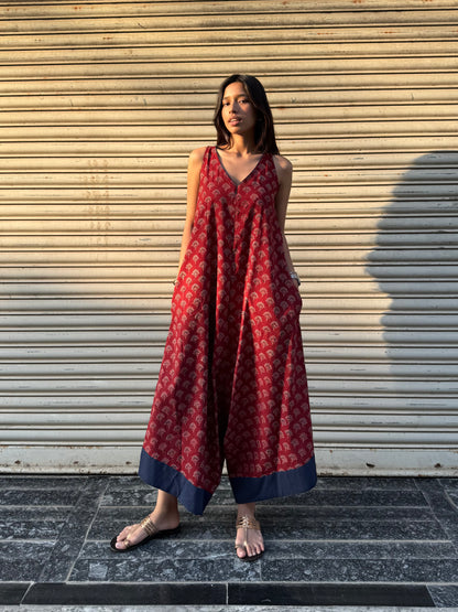 Rust Ajrakh Suhaani Jumpsuit