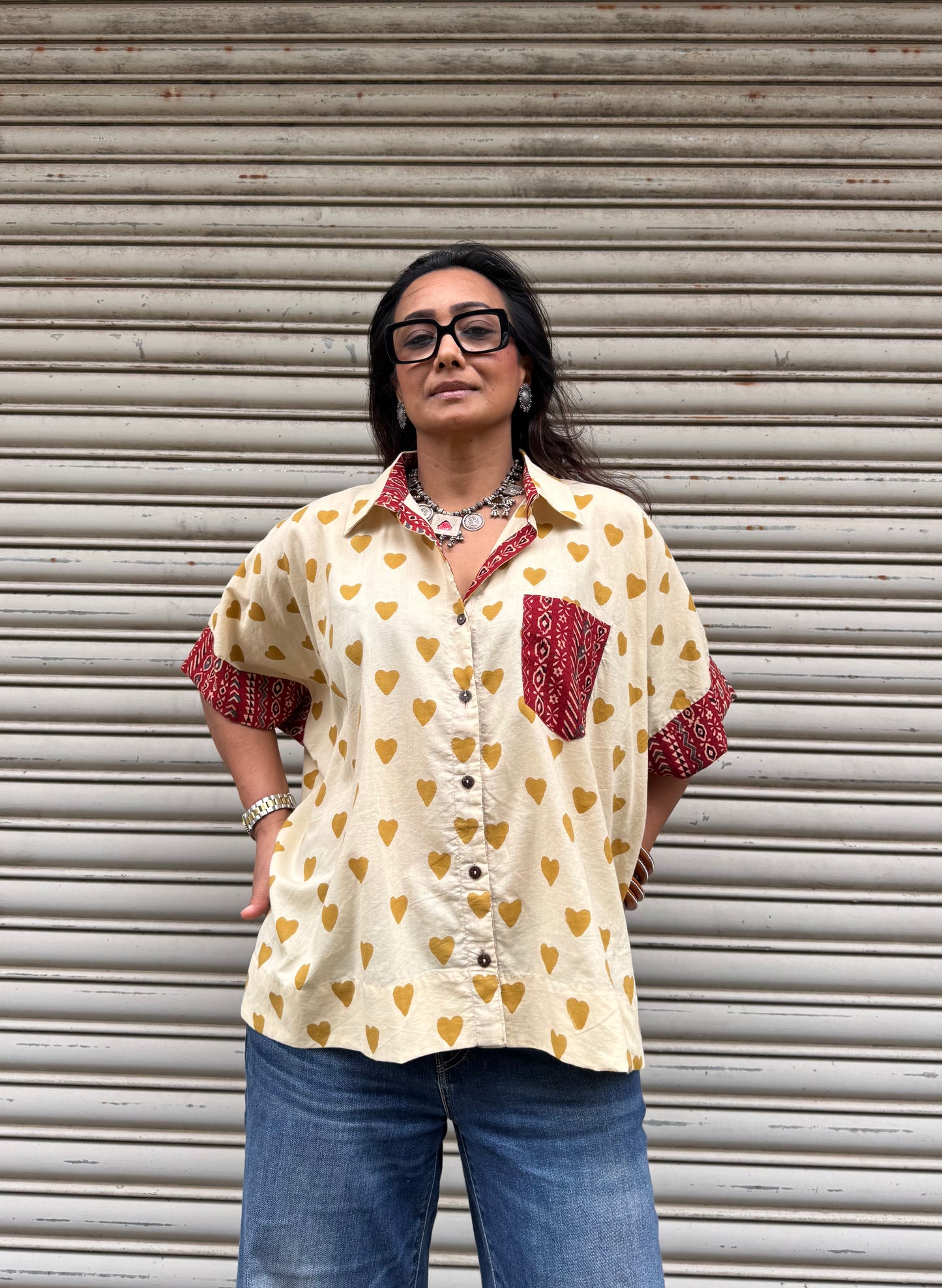 Ginger Heart Cotton Shirt (READY TO DISPATCH)