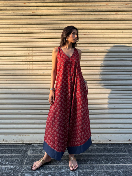 Rust Ajrakh Suhaani Jumpsuit