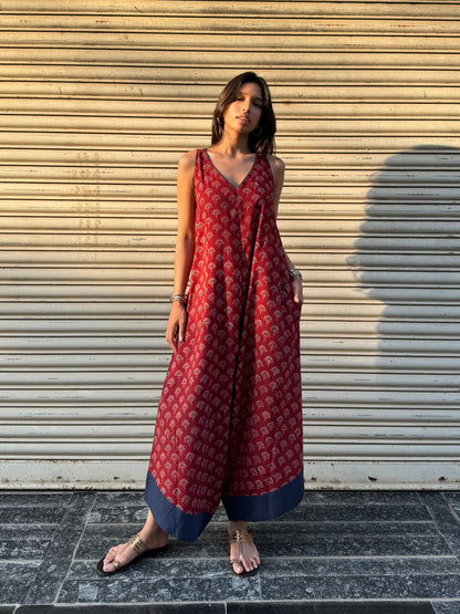 Rust Ajrakh Suhaani Jumpsuit