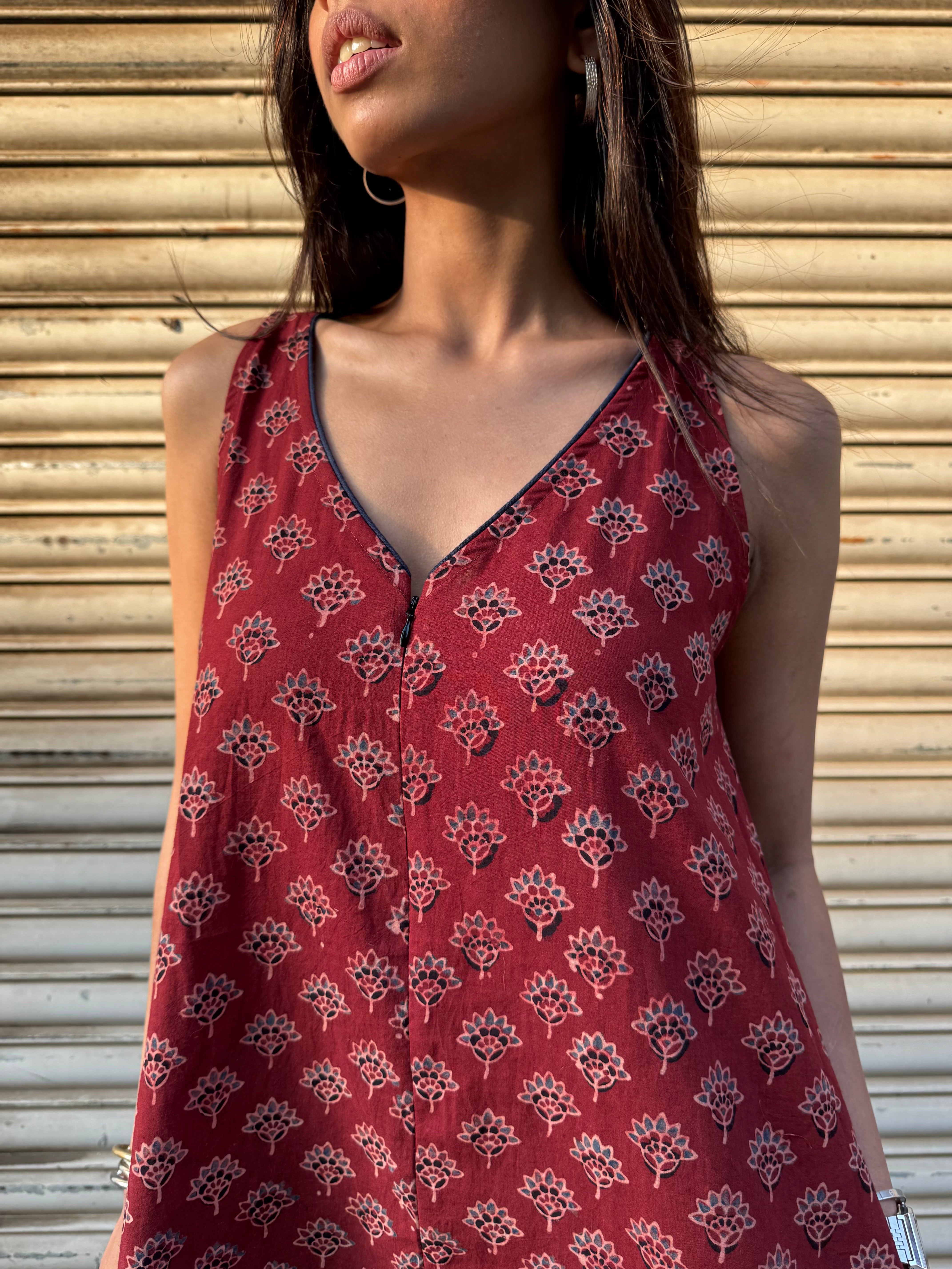 Rust Ajrakh Suhaani Jumpsuit