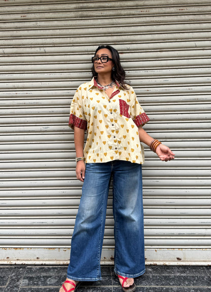 Ginger Heart Cotton Shirt (READY TO DISPATCH)