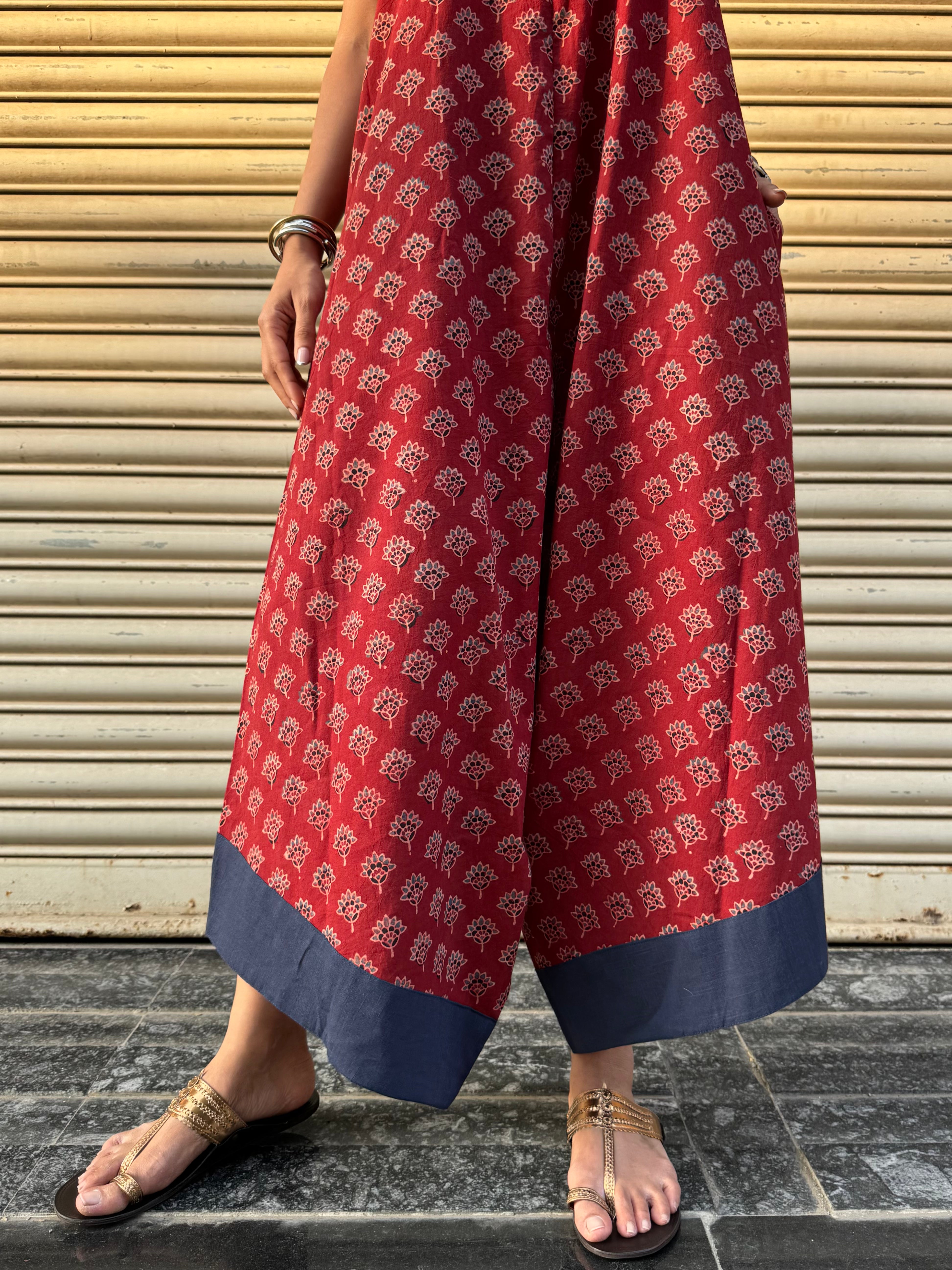 Rust Ajrakh Suhaani Jumpsuit