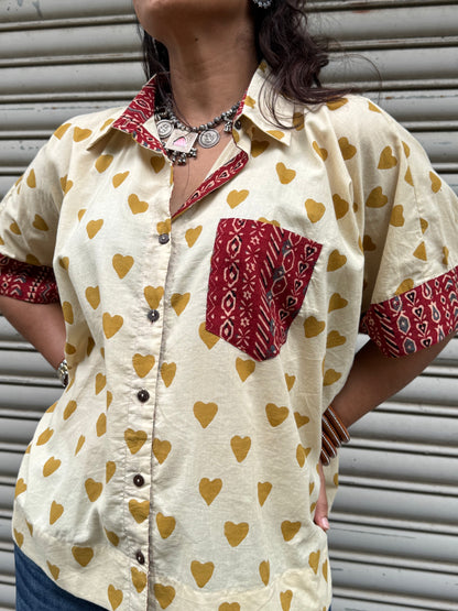 Ginger Heart Cotton Shirt (READY TO DISPATCH)