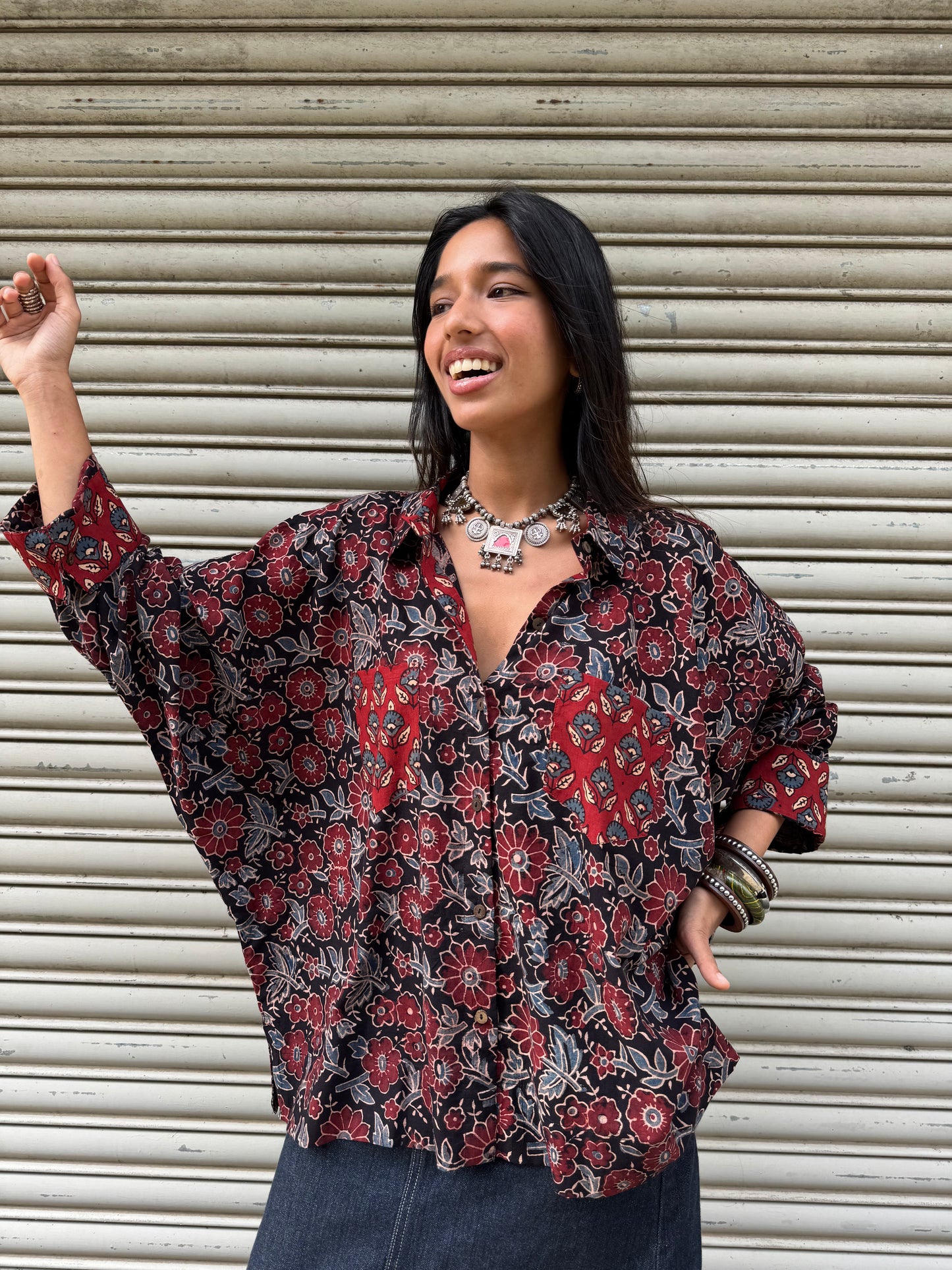 Garden Ajrakh Cotton Shirt