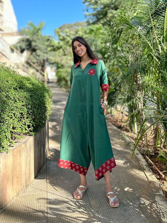 Bottle green Suhaani jumpsuit