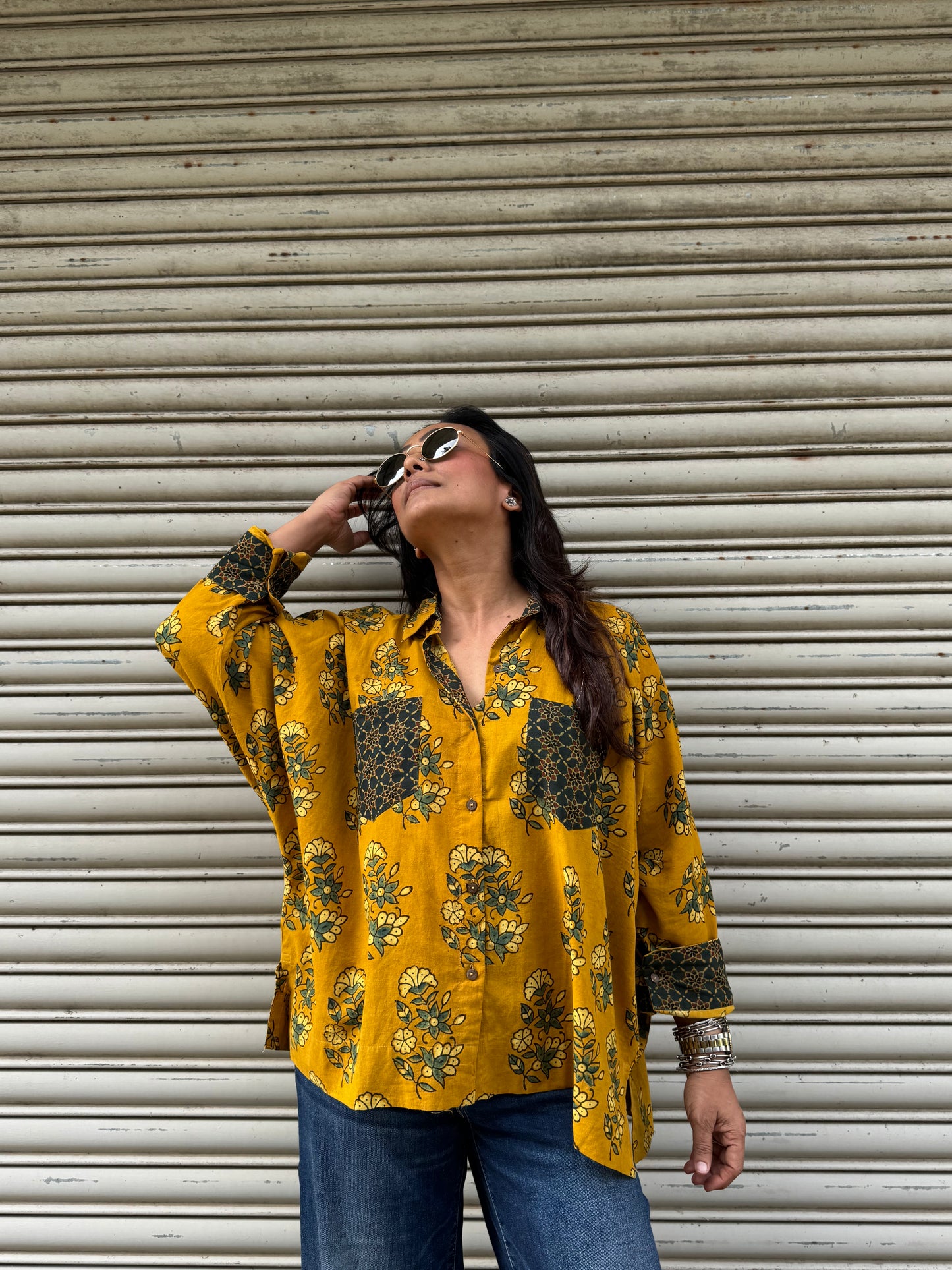 Haldi Ajrakh Cotton Shirt