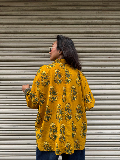 Haldi Ajrakh Cotton Shirt