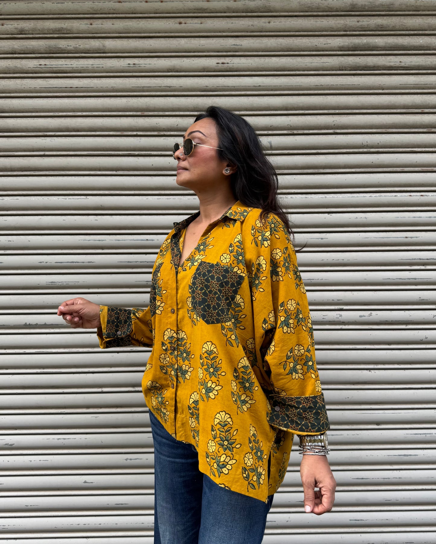 Haldi Ajrakh Cotton Shirt