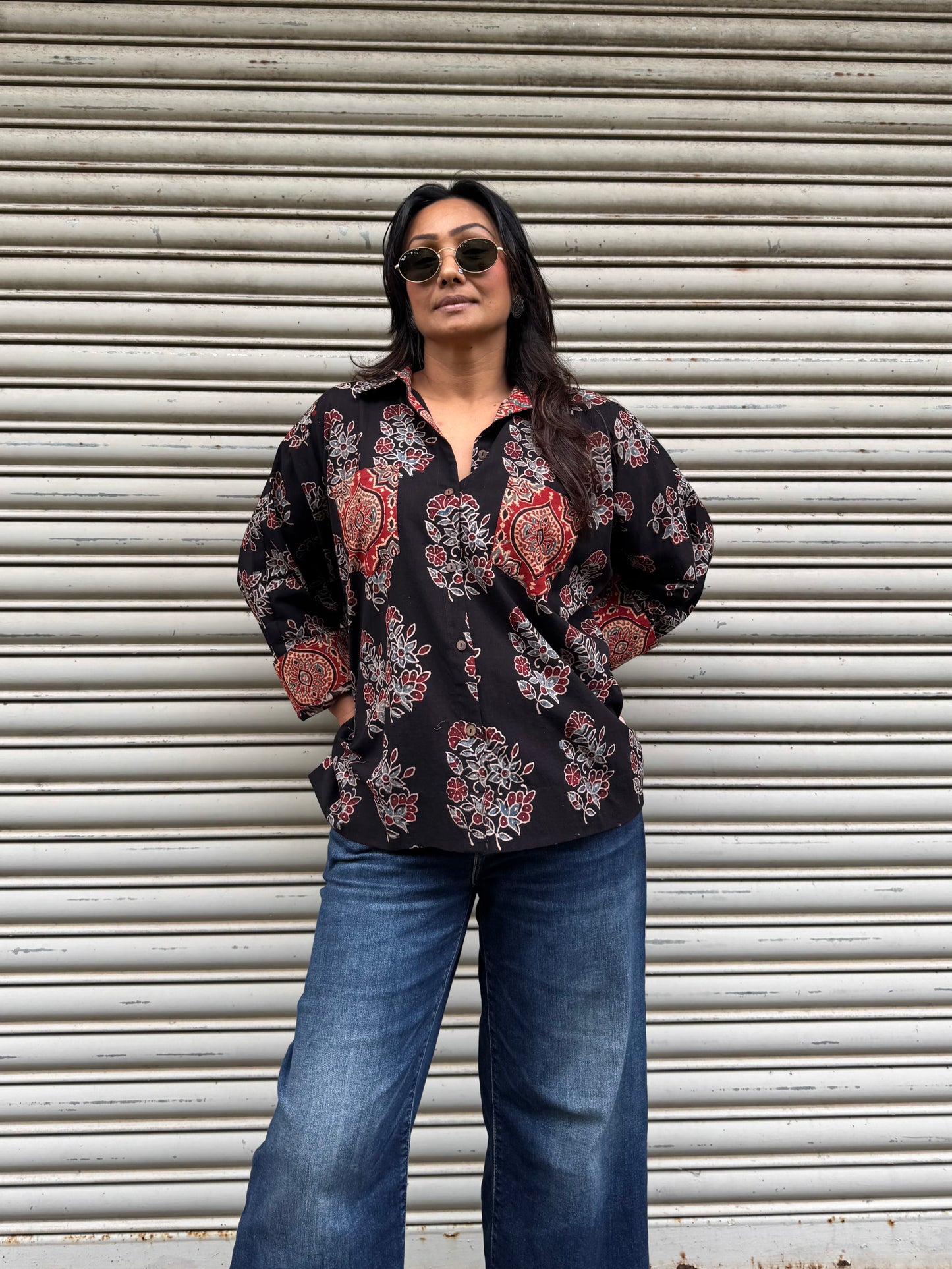 Ebony Ajrakh Cotton Shirt