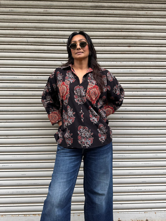 Ebony Ajrakh Cotton Shirt