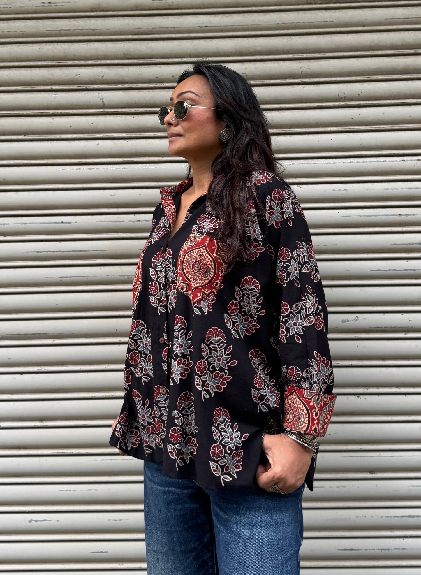 Ebony Ajrakh Cotton Shirt