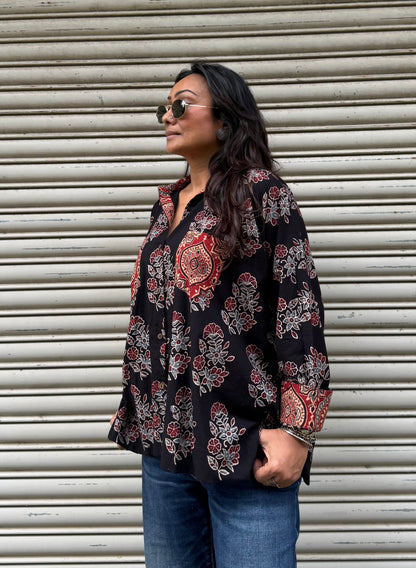 Ebony Ajrakh Cotton Shirt