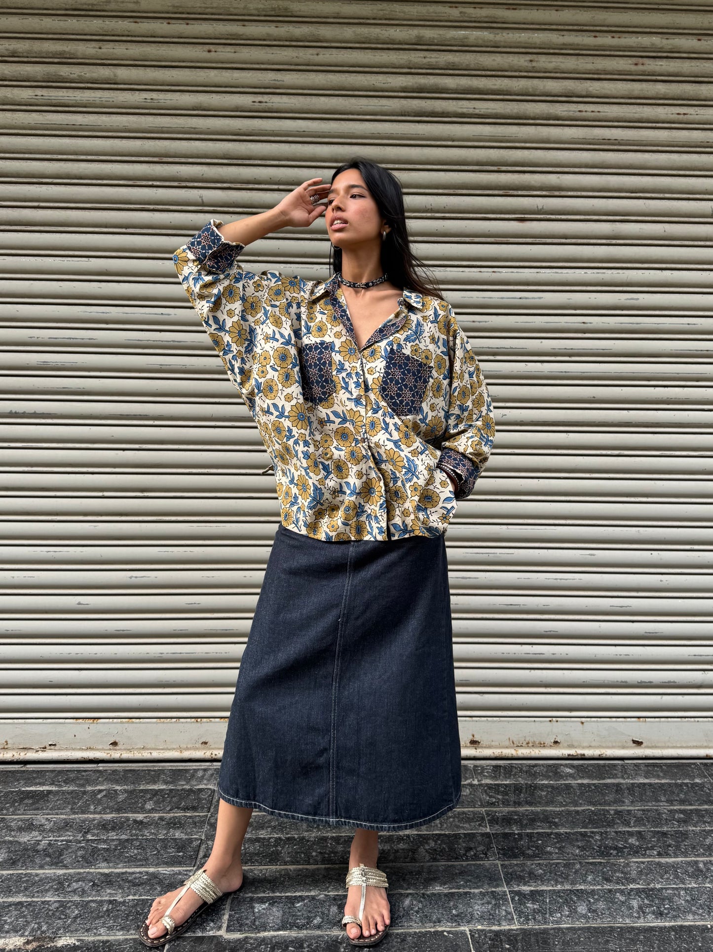 Tulip Ajrakh Cotton Shirt