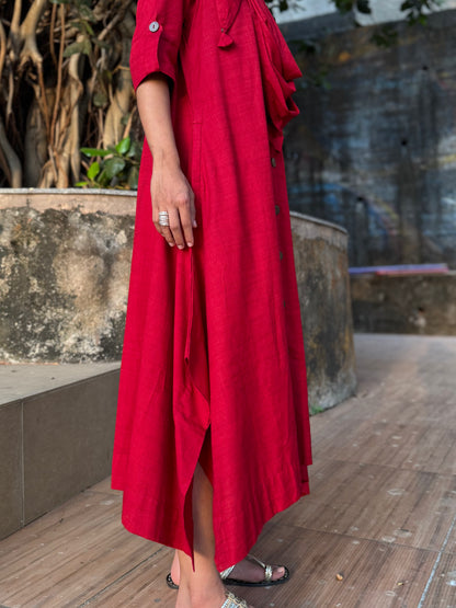 Red Jhabla dress WITH SCARF