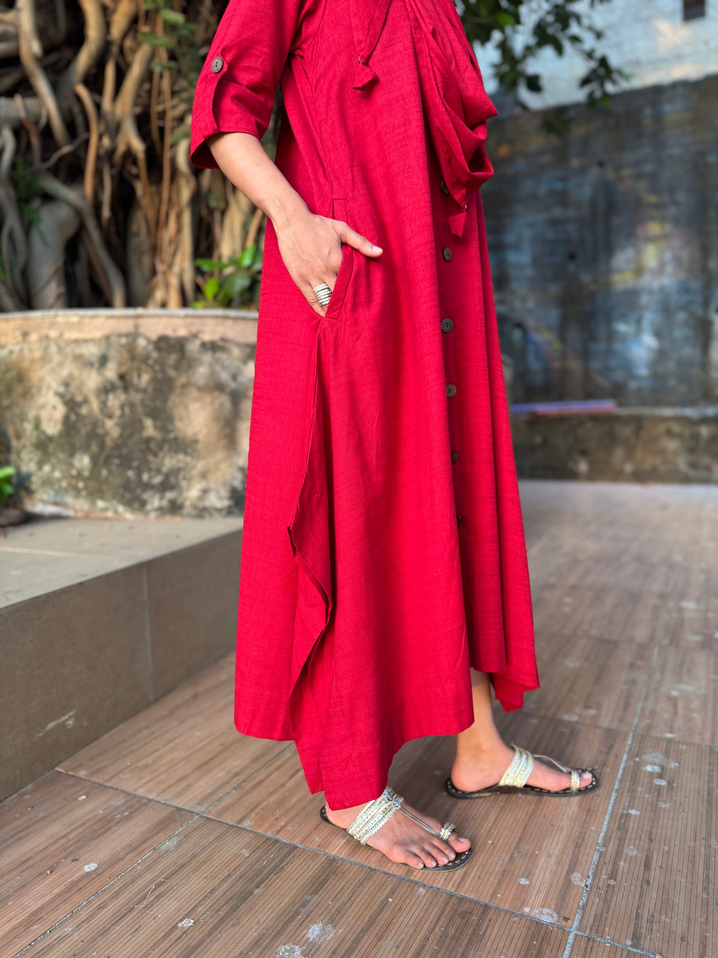 Red Jhabla dress WITH SCARF