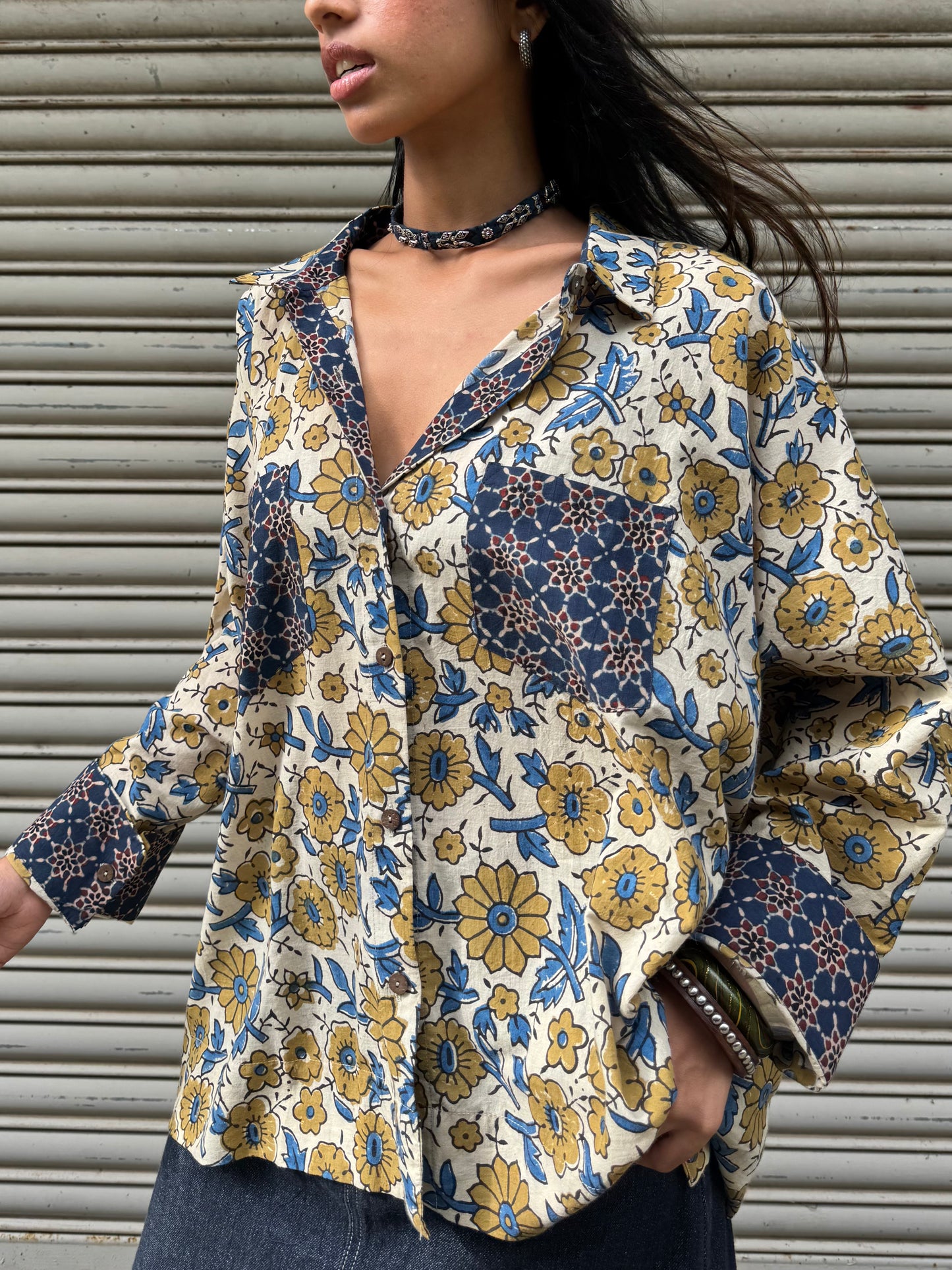 Tulip Ajrakh Cotton Shirt