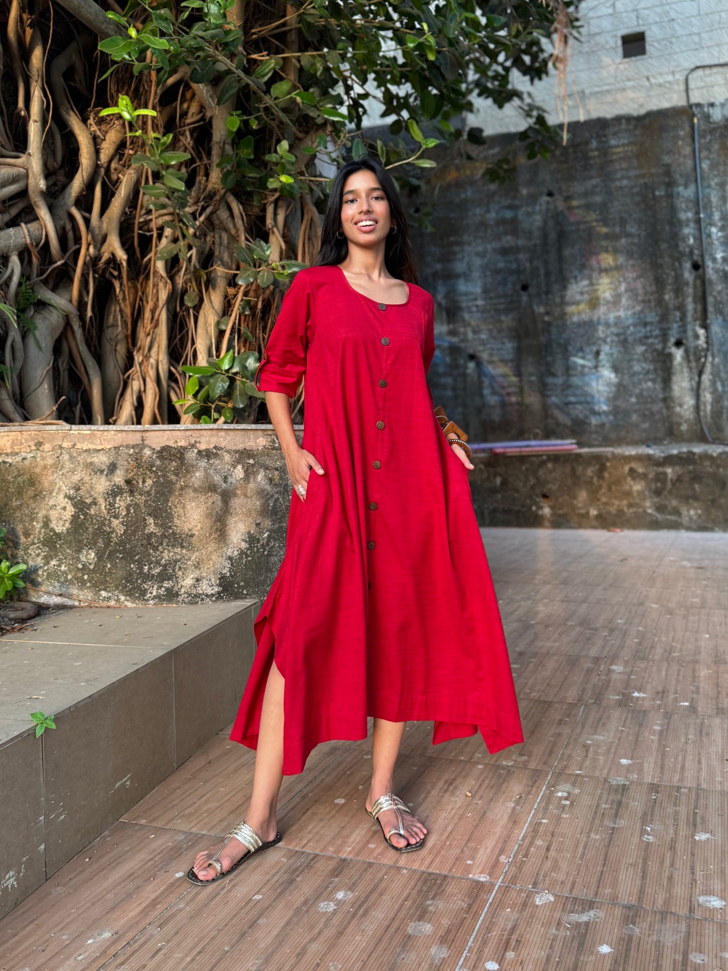 Red Jhabla dress WITH SCARF