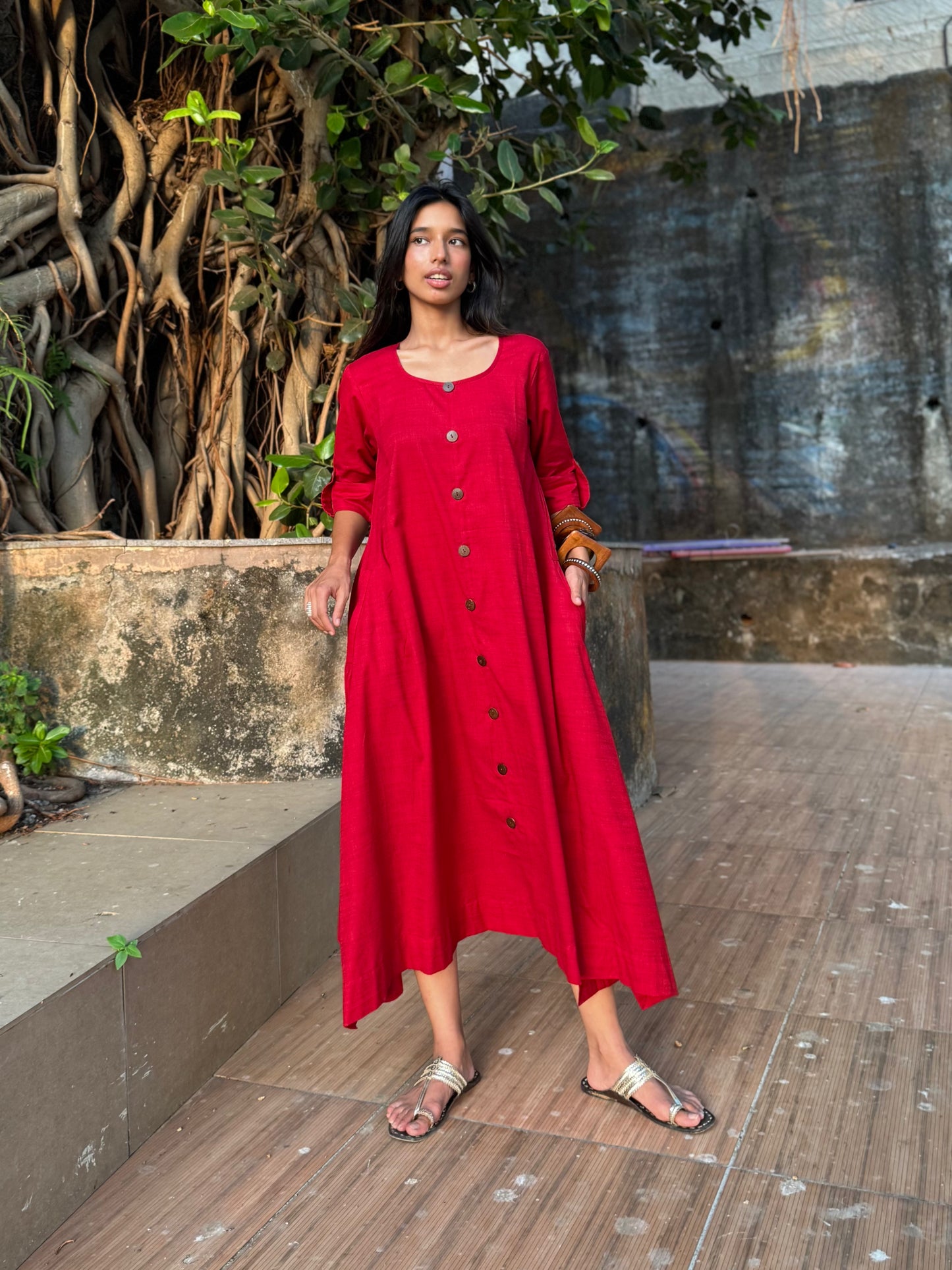 Red Jhabla dress WITHOUT SCARF
