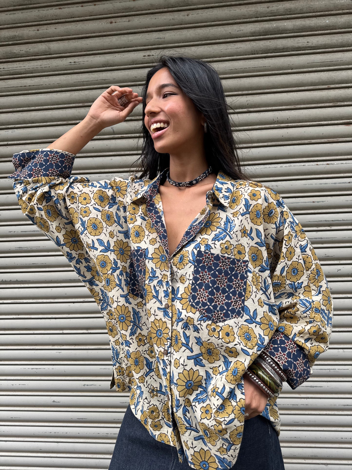Tulip Ajrakh Cotton Shirt
