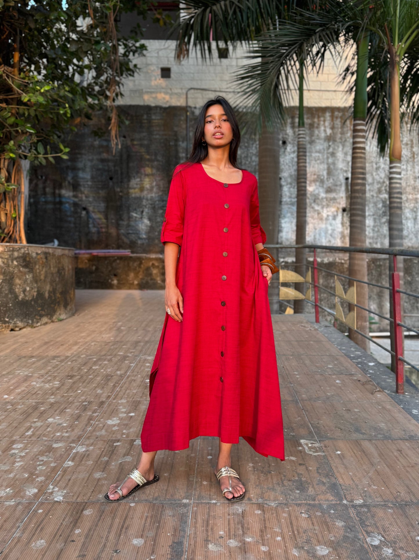 Red Jhabla dress WITHOUT SCARF