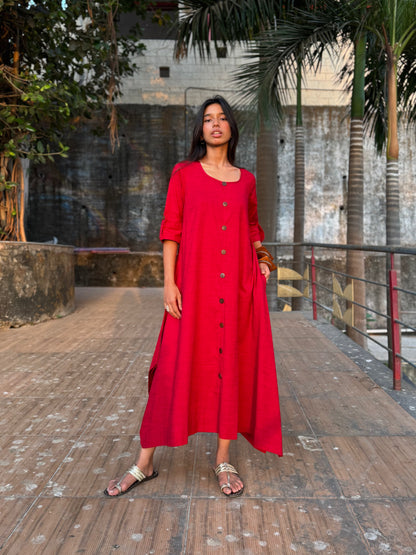 Red Jhabla dress WITHOUT SCARF