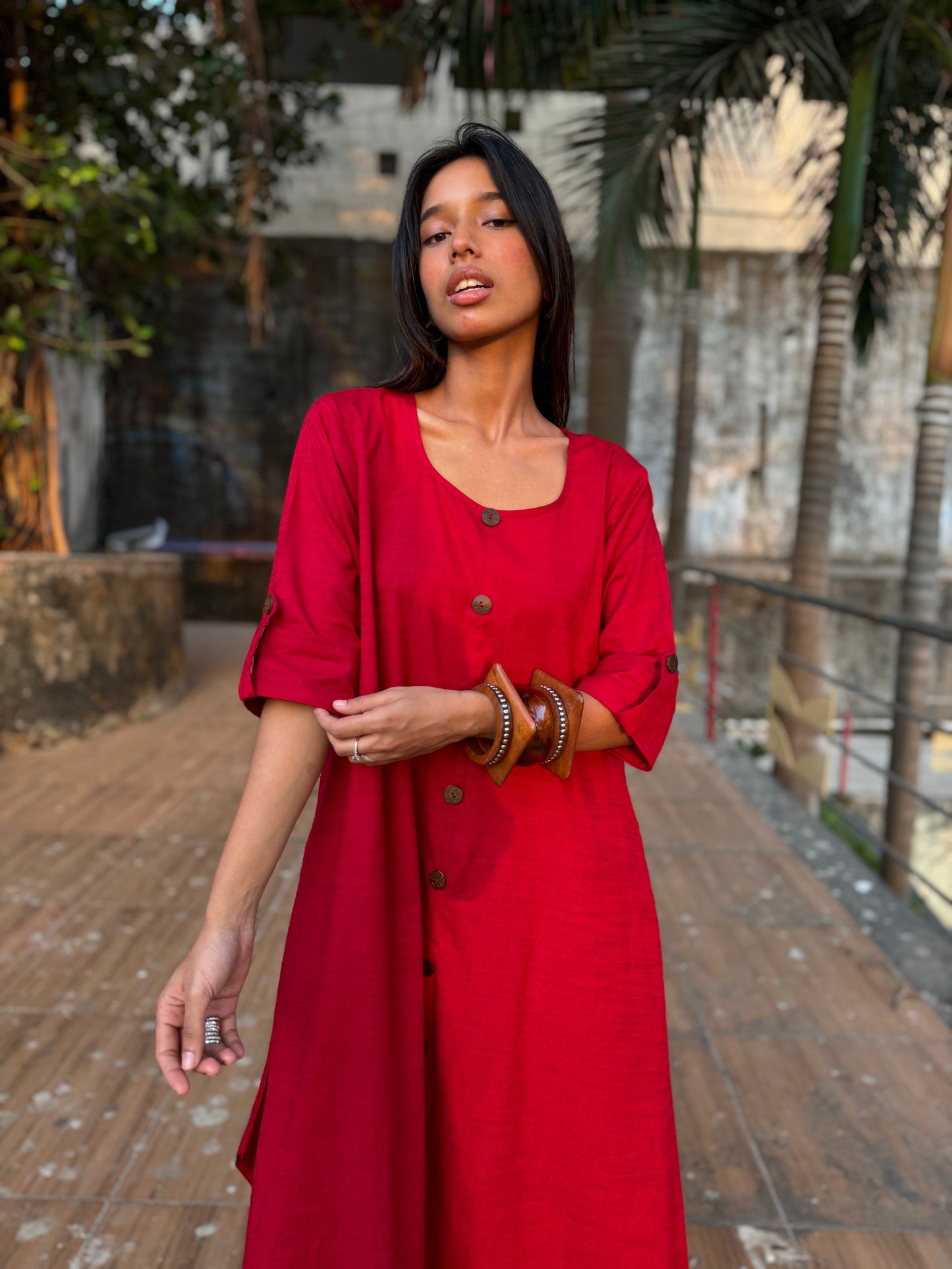 Red Jhabla dress WITHOUT SCARF