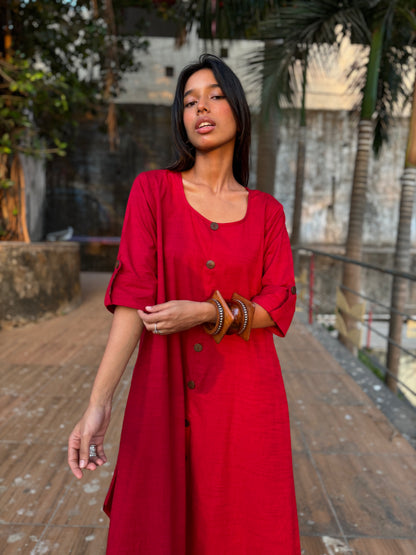 Red Jhabla dress WITHOUT SCARF