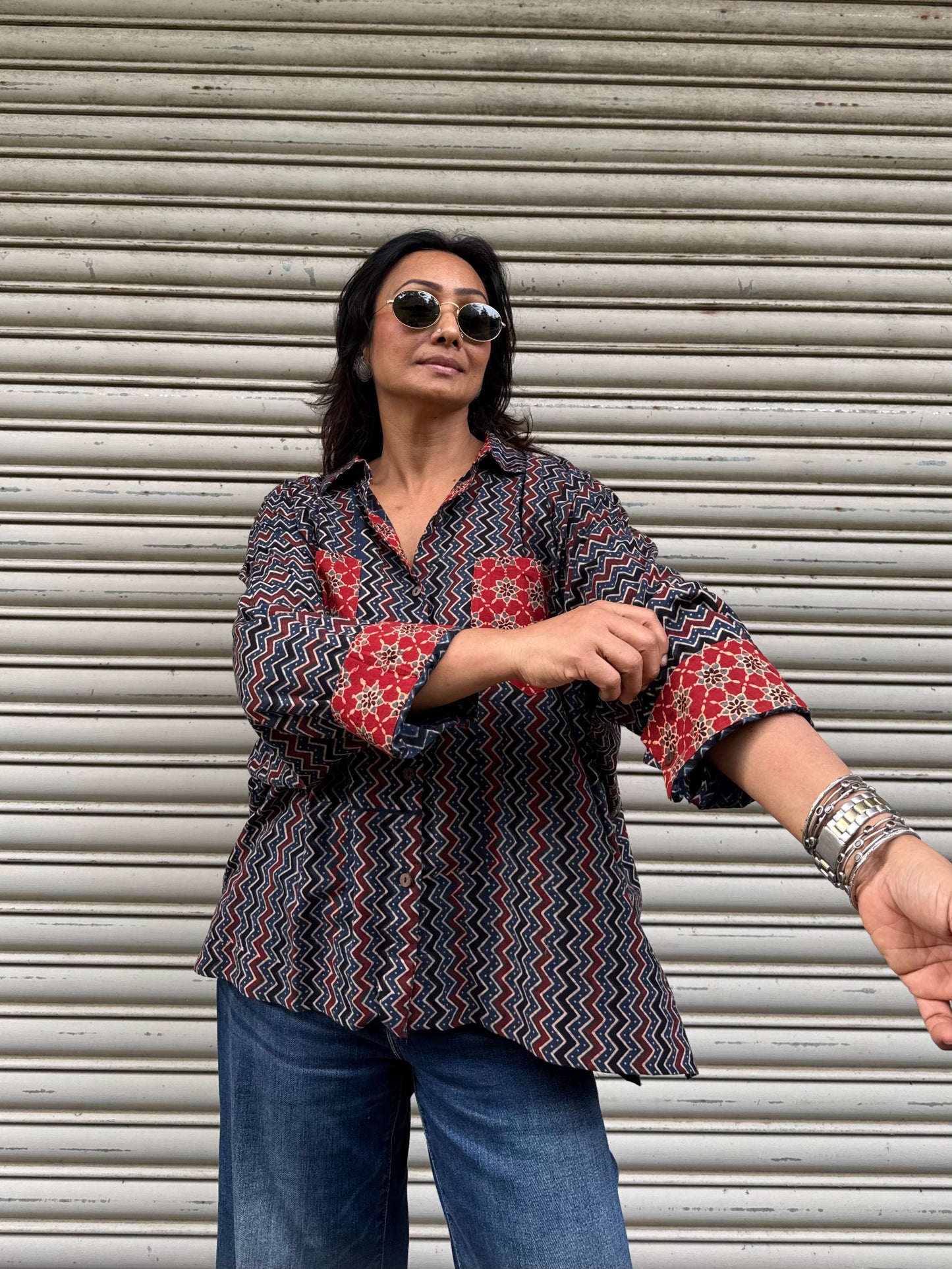 Ripple Ajrakh Cotton Shirt