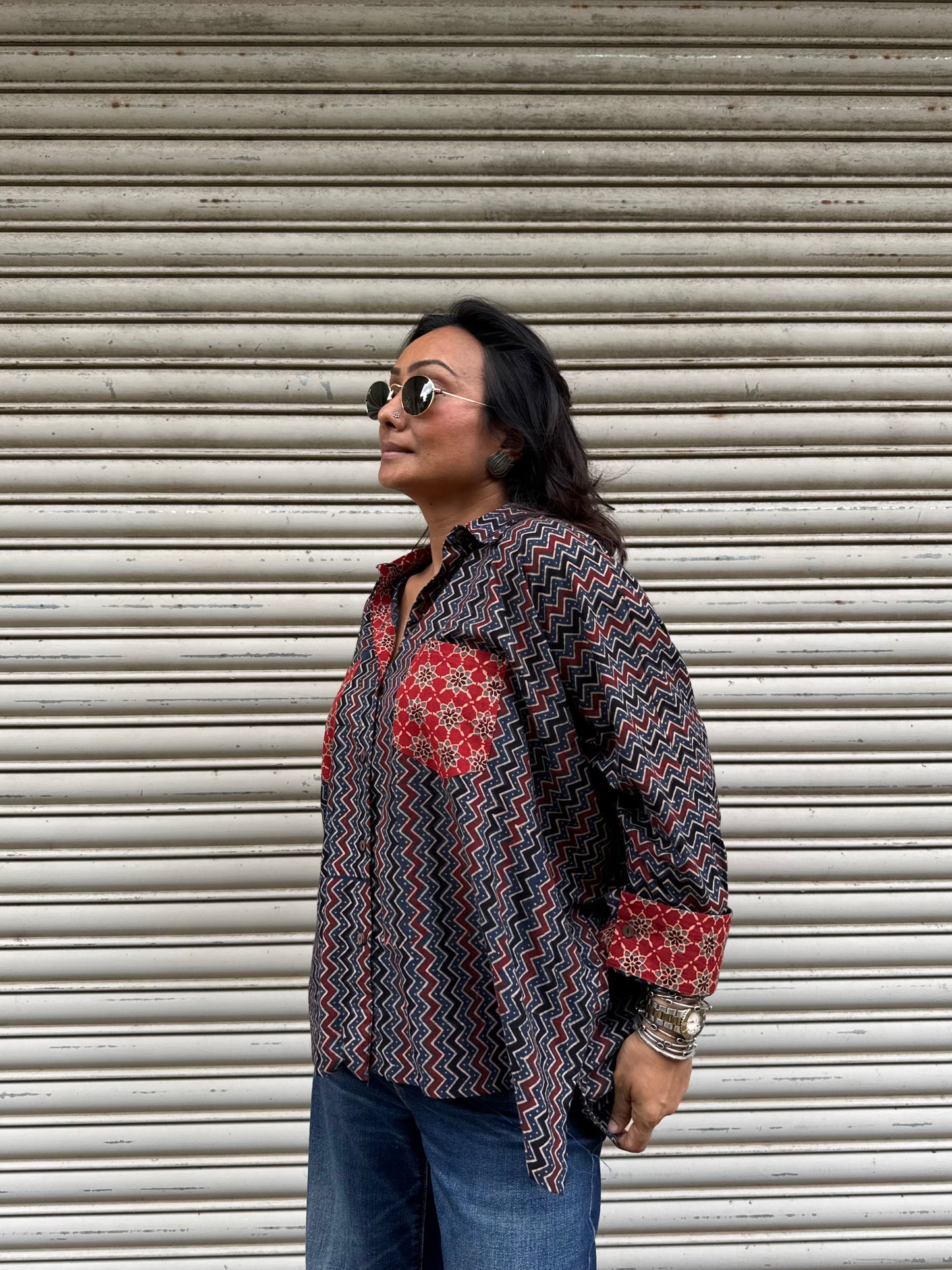 Ripple Ajrakh Cotton Shirt