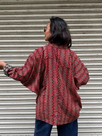 Chevron Ajrakh Cotton Shirt