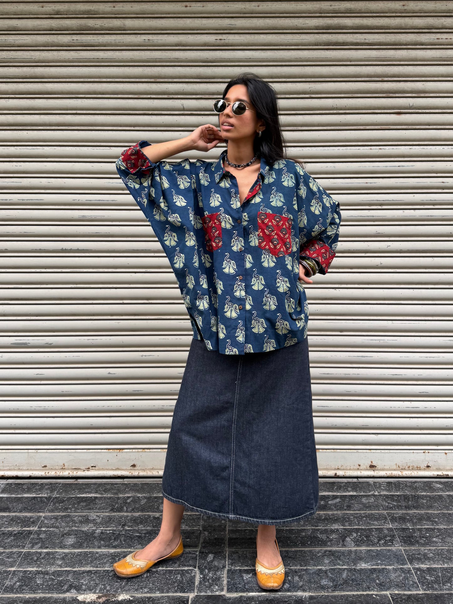 Mor Ajrakh Cotton Shirt
