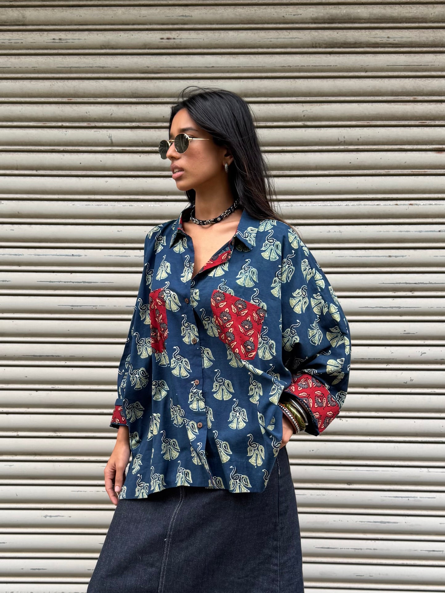 Mor Ajrakh Cotton Shirt