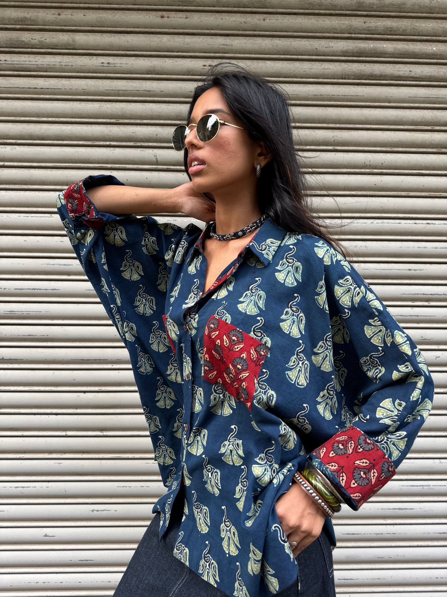 Mor Ajrakh Cotton Shirt