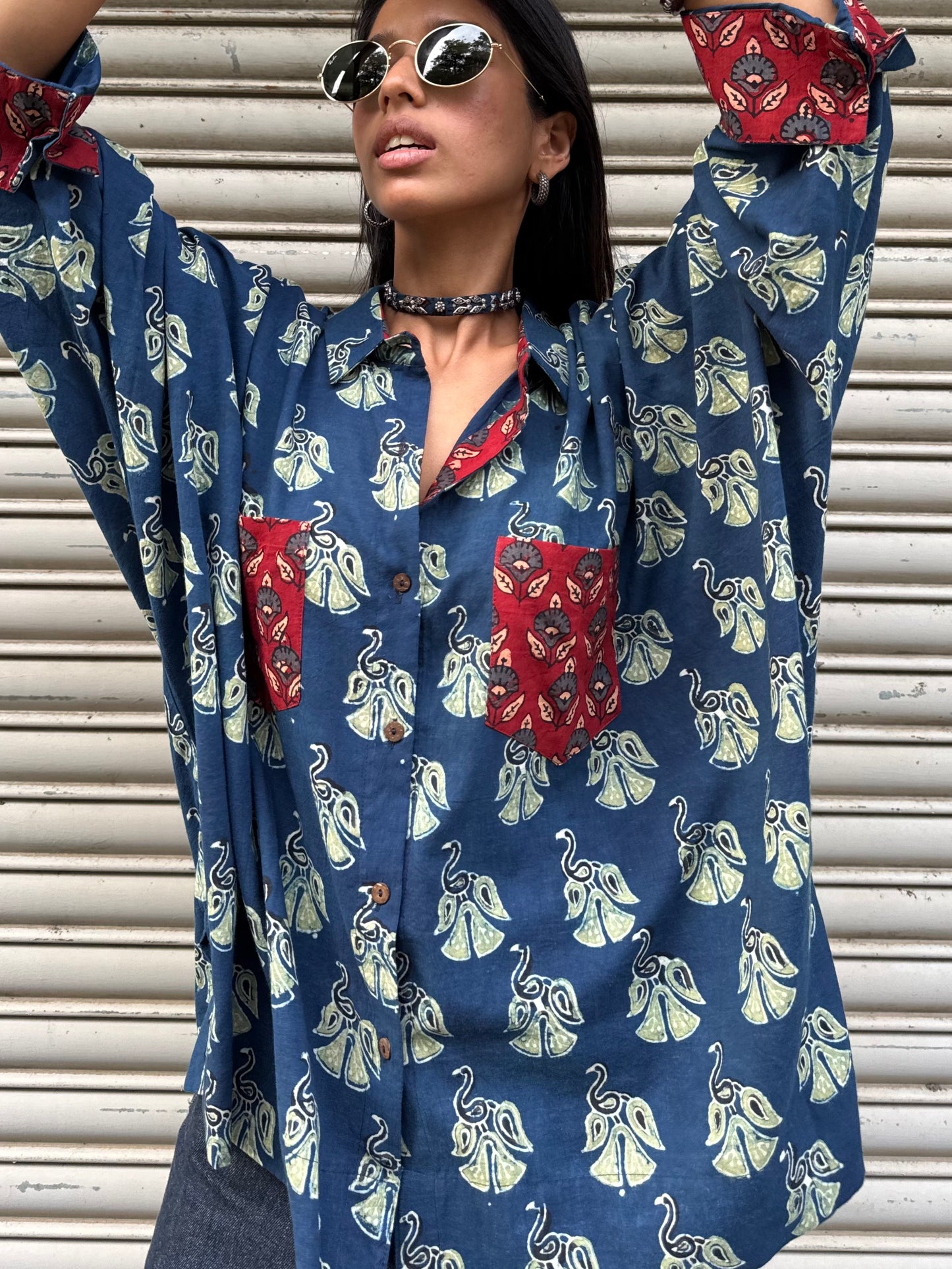 Mor Ajrakh Cotton Shirt