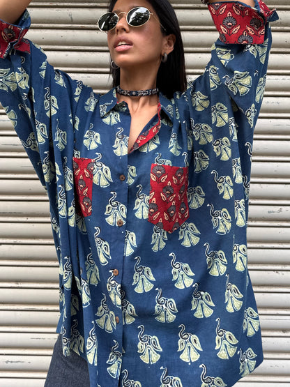Mor Ajrakh Cotton Shirt