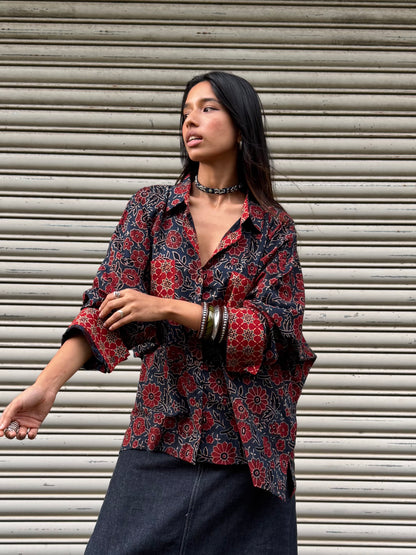 Suneri Ajrakh Cotton Shirt
