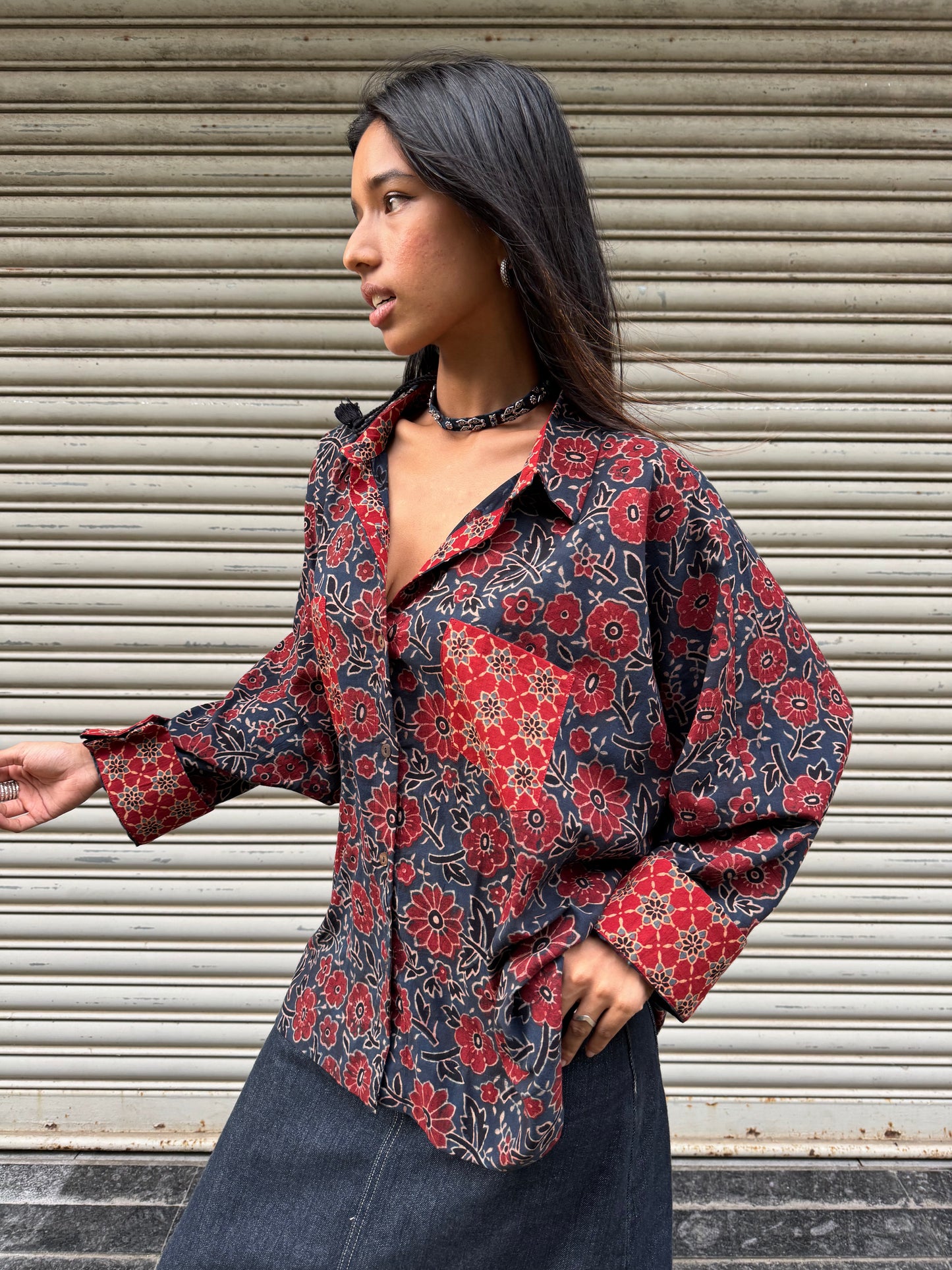 Suneri Ajrakh Cotton Shirt