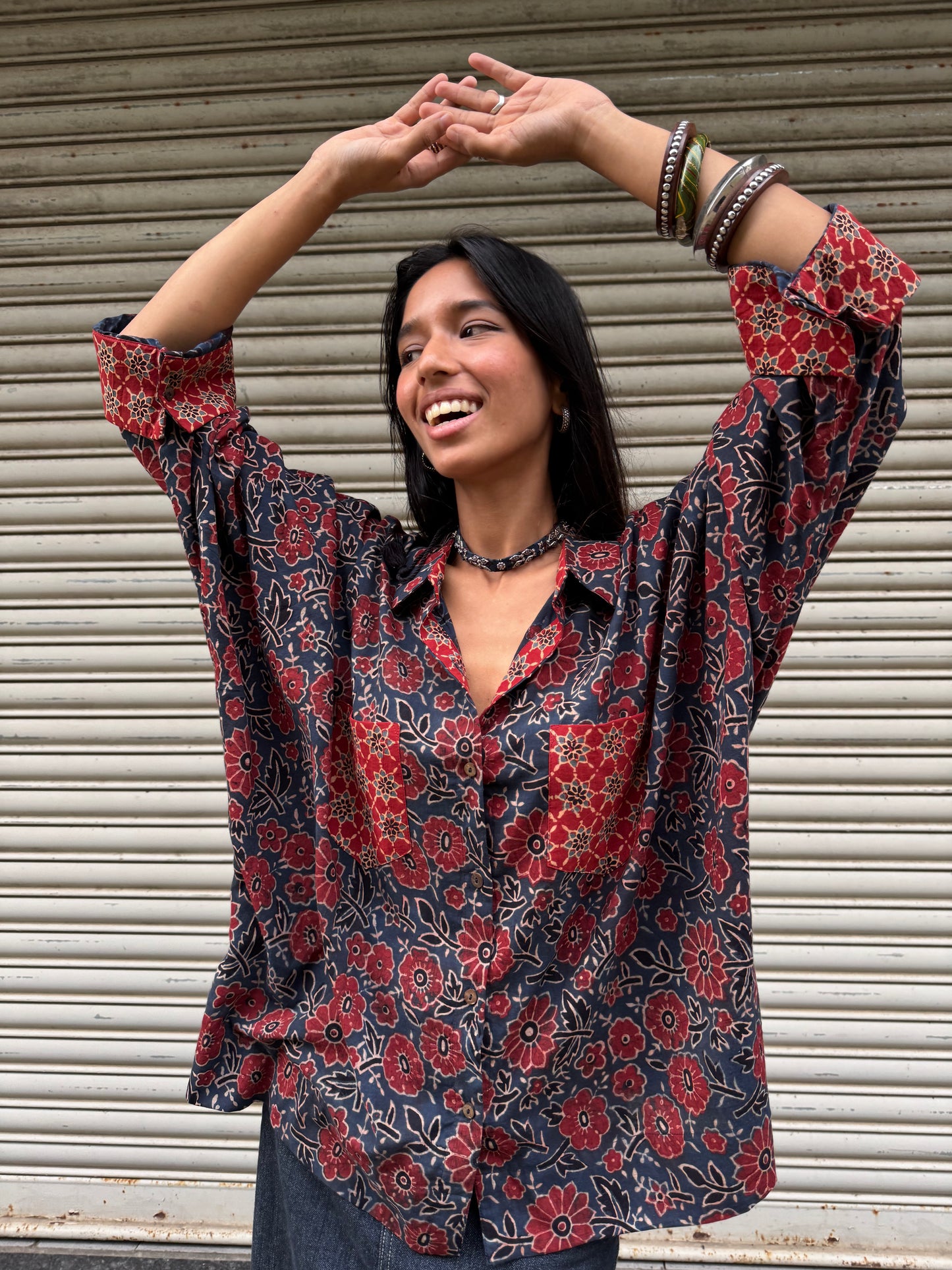 Suneri Ajrakh Cotton Shirt