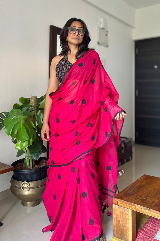 Rani mini polka saree